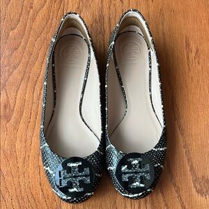 Tory Burch Black and White Ballet Flats